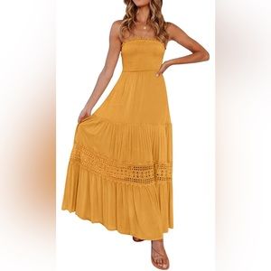 Bohemian Maxi Dress | Yellow | S